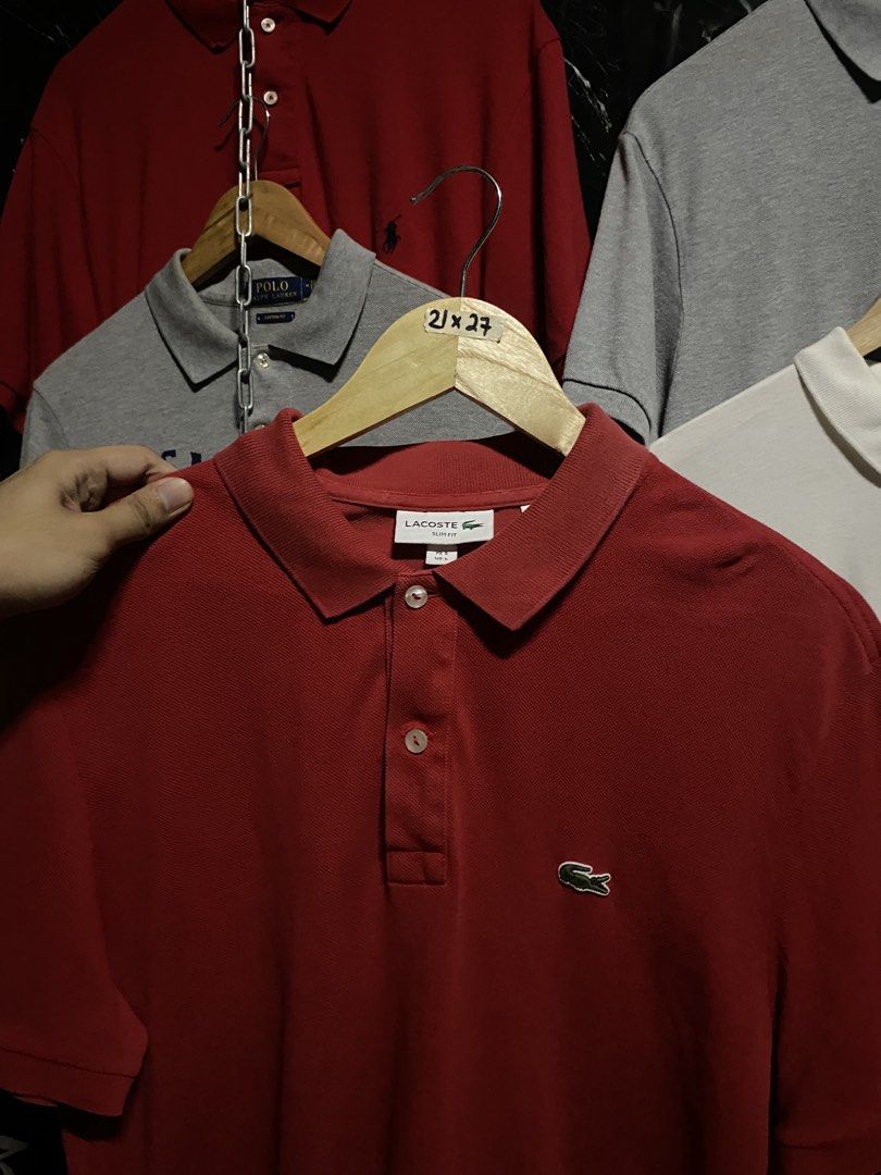 Lacoste red polo shirt size 5 (Category: Tshirts & Polo Shirts ) located in Talisay. Submitted by poloem (Listing ID 1469302835, Image 1). Description: 21x27 No issues.