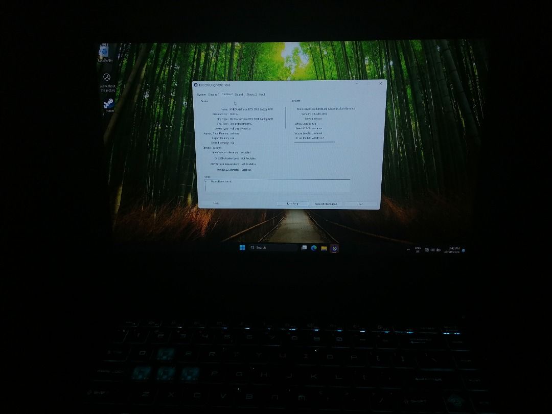 Old Laptop with many Scratches and paint and stickers (Category: Laptops & Notebooks) located in Caloocan City. Submitted by freelion-91bb (Listing ID 1469230866, Image 1). Description: - Operating System: Windows 11 - Condition: Used with visible exterior cartoon animal stickers - Keyboard: Backlit keys - Display & Camera: Shows system info; features an integrated webcam - Color: Black Specs i5 12th gen Rtx 3050 40gb ram, 32gb and 8gb ddr4 2tb (