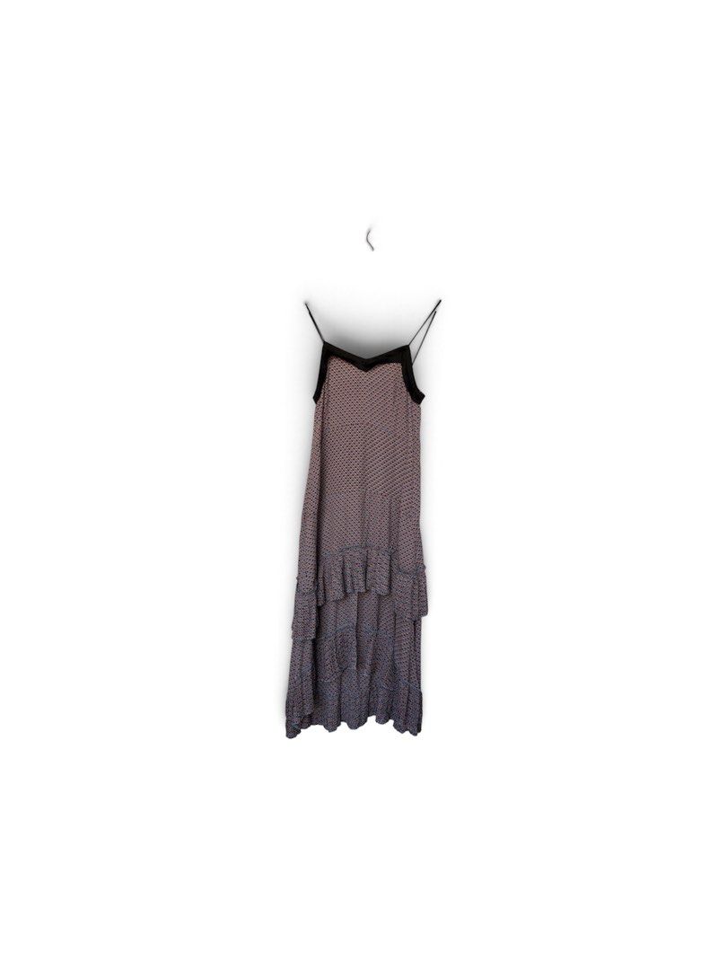 Layered Frills Maxi Strap Long Dress (Category: Dresses) located in Quezon City. Submitted by chrizcboutique (Listing ID 1469181366, Image 1). Description: Maxi Layered Frills Dress with back zipper can fit extra small to small frame made of polyester jMeasurements laid in flat armpit to armpit approx 16inches waist approx 16.5 inches lenght approx 48 inches Condition still in prestine condition like NEW no visible flaws .