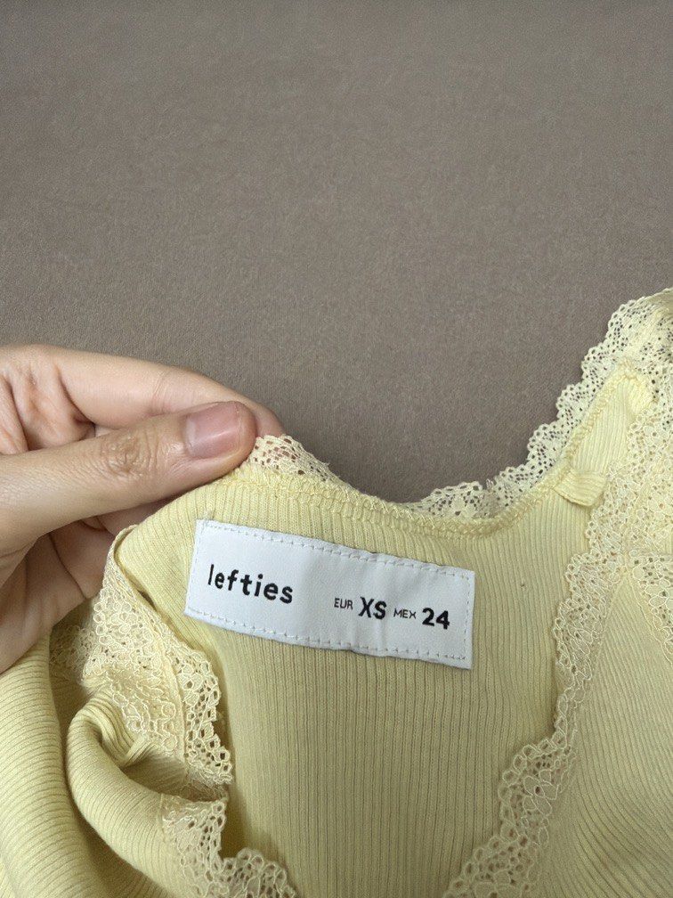 Lefties Yellow Lace Sando top (Category: Sleeveless) located in Las Pinas. Submitted by thealyssacloset (Listing ID 1469236356, Image 3). Description: .