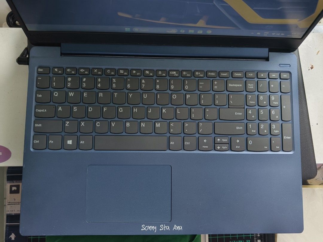Lenovo Laptop Blue with Numeric Keypad (Category: Laptops & Notebooks) located in Quezon City. Submitted by gadgetsun (Listing ID 1469222596, Image 2). Description: Slim type Lenovo 8thgen Core i3/4gb ddr4 128gb nvme ssd smooth overall. *some cosmetic issue..