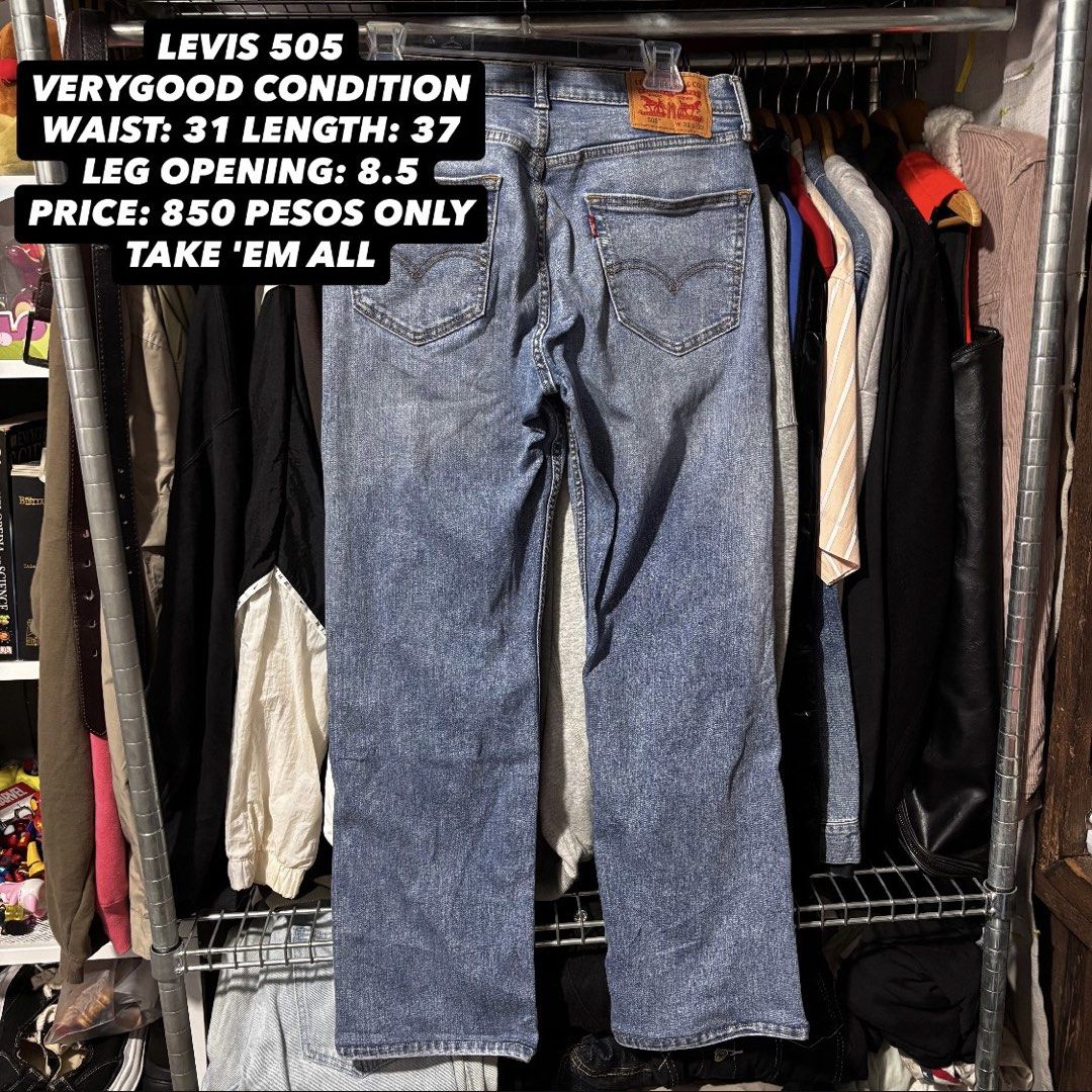 Levi's 505 Regular Fit Jeans W31 L32 (Category: Jeans) located in Caloocan City. Submitted by bonsatocha43876 (Listing ID 1469326930, Image 1). Description: - Brand/Model: Levi's 505 Regular Fit Jeans - Wash: Medium Blue - Size: Waist 31, Length 32 (W31 L32) - Details: Classic 5-pocket styling, zip fly, button closure, leather back patch, and signature arcuate rear pocket stitching - Condition: Clean, great pre-loved condition, ready to wear.