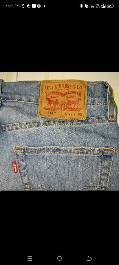 Levi's 514 (Category: Jeans) located in Mandaue City. Submitted by oceacasini96558 (Listing ID 1469232198, Image 3). Description: LEVI'S 514 slim fit 28w on tag best fit 28w to 29w total length:37L hems:7w 650 only dm.