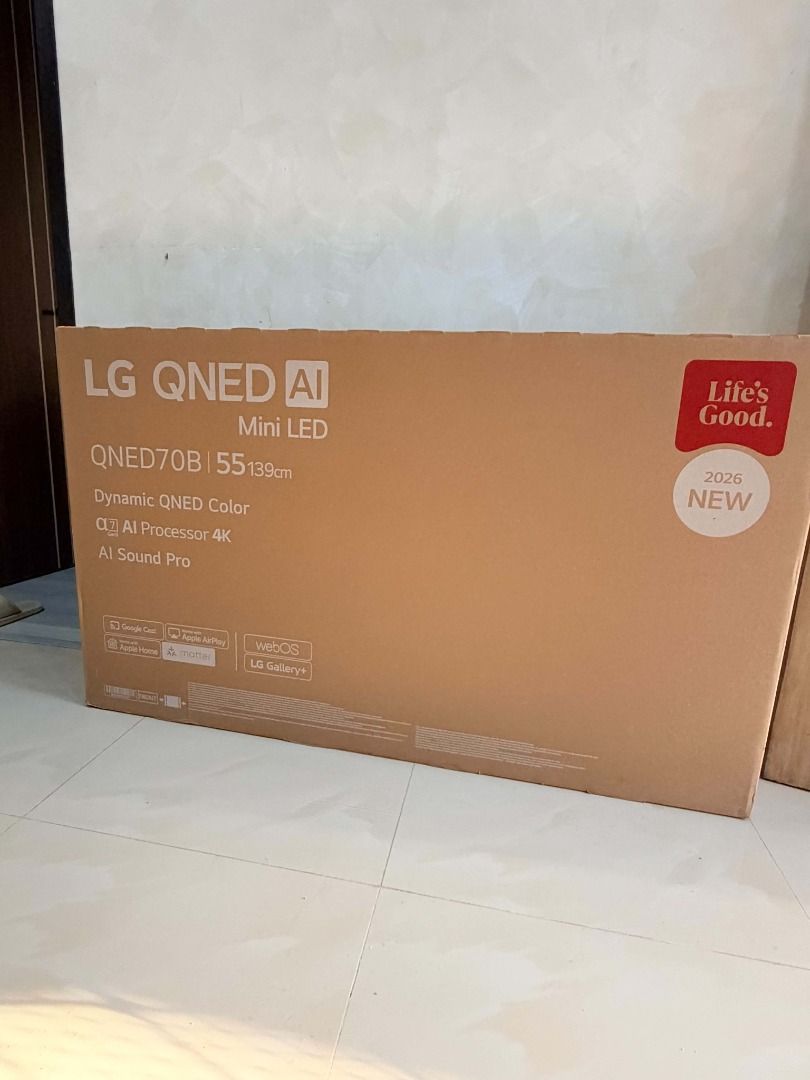 LG QNED70B 55 inch Mini LED TV (Category: TV) located in Cainta. Submitted by lei_25_ (Listing ID 1469253266, Image 1). Description: - Brand: LG QNED70B 55-inch (139cm) Mini LED TV - Condition: Brand new, unopened box - Picture & Sound: 4K AI Processor, Dynamic QNED Color, and AI Sound Pro - Smart Features: Powered by webOS with Google Cast, Apple AirPlay, and Matter support - Current SRP is Php33,990.