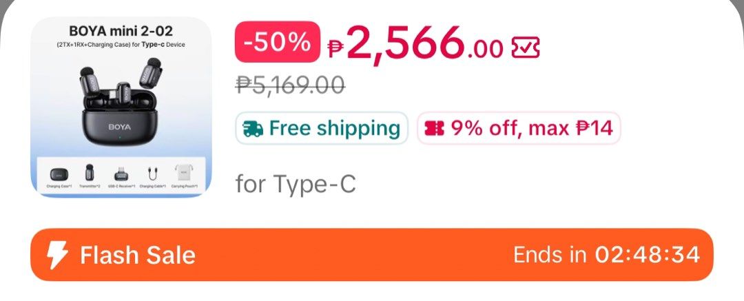 [LIKE NEW] Boya Mini 2 Wireless Mic (Type-C, Black) – Complete Set (Category: Microphones) located in Malolos. Submitted by __4darna (Listing ID 1469246746, Image 2). Description: Selling my Boya Mini 2 Wireless Microphone (Type-C / Black). Extremely well-maintained, practically brand new! Only 1 month old and used once or twice for testing. 📌 Reason for Selling (RFS): Upgraded to a new setup. 🔥 Huge Savings: Original SRP: ₱5,159 My Price: ₱2,3