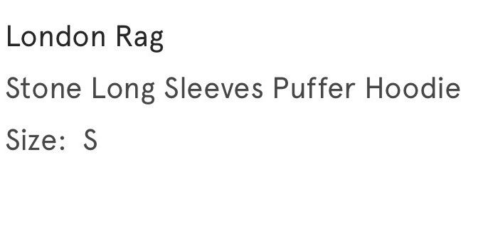 London Rag Puffer Hoodie (Category: Coats, Jackets and Outerwear) located in Manila. Submitted by keenwater_c320c0 (Listing ID 1469297211, Image 3). Description: .