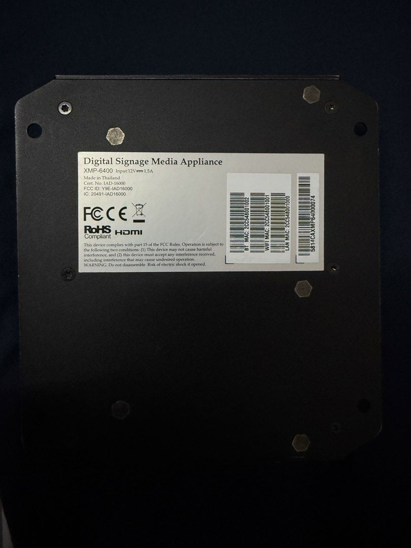 [LOT OF 6] Digital Signage Media Players / Mini PCs (AOPEN, IAdea, meldCX) (Category: Other Accessories) located in Singapore. Submitted by zerojunksg (Listing ID 1469310783, Image 3). Description: What’s Included in the Bundle (6 Units Total): 1. 3x IAdea Digital Signage Media Appliances (Model: XMP-6400) HD 1080p commercial media players with HDMI output, RS232, and Ethernet. 2. 1x AOPEN Chromebox Mini Commercial (Model: ME4100) Fanless commerc