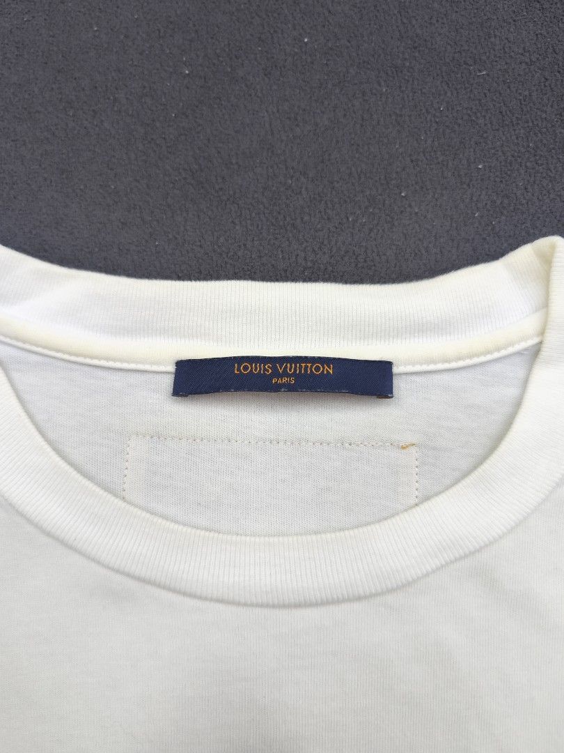 Louis Vuitton Embroidered LV Stitch Logo Tee (Category: Luxury Apparel) located in Bulacan. Submitted by emilj23 (Listing ID 1469197514, Image 3). Description: Louis Vuitton Embroidered LV Stitch Logo Tee Size L on tag L 30 W 22 Condition 9/10 Color rate 9/10 Issue Minimal Stains.