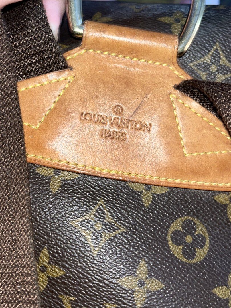 Louis Vuitton Monogram Palm Springs Backpack (Category: Luxury Bags & Wallets) located in Iloilo. Submitted by _streetthrift (Listing ID 1469280431, Image 3). Description: - Authentic Louis Vuitton Classic Monogram Canvas Backpack - Features front zip pocket and secure buckled top flap closure - Adjustable brown webbed canvas shoulder straps for comfort - Vachetta leather trim with signature yellow topstitching and natural patina - Gold-tone hard