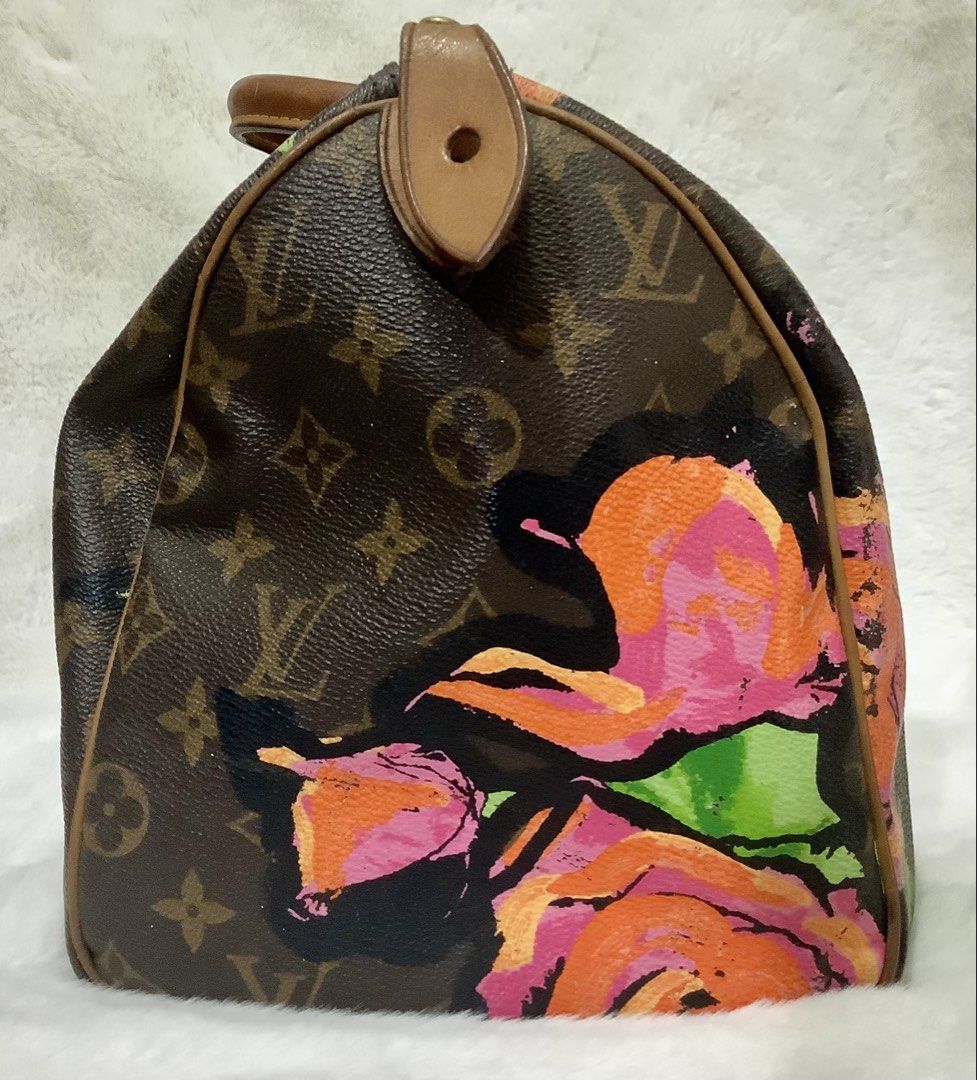 Louis Vuitton Monogram Rose Speedy Bag (Category: Luxury Bags & Wallets) located in Quezon City. Submitted by heybailey (Listing ID 1469209640, Image 3). Description: - Brand: Louis Vuitton - Design: Iconic Monogram canvas with limited-edition vibrant printed roses - Style: Classic Speedy silhouette with dual rolled leather handles and top zip closure - Details: Premium brown leather trim and polished gold-tone hardware - Interior: Spacious main 