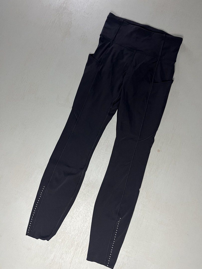 Lululemon (Category: Luxury Apparel) located in Catbalogan. Submitted by wayndsyclee. (Listing ID 1469324755, Image 3). Description: Lululemon Fast and Free black athletic tights featuring lightweight Nulux™ fabric, reflective dot details on the lower leg, and the signature white Lululemon logo Size xs Excellent condition Color rate 9.5/10 No issue Dimes:W22’24/L32.