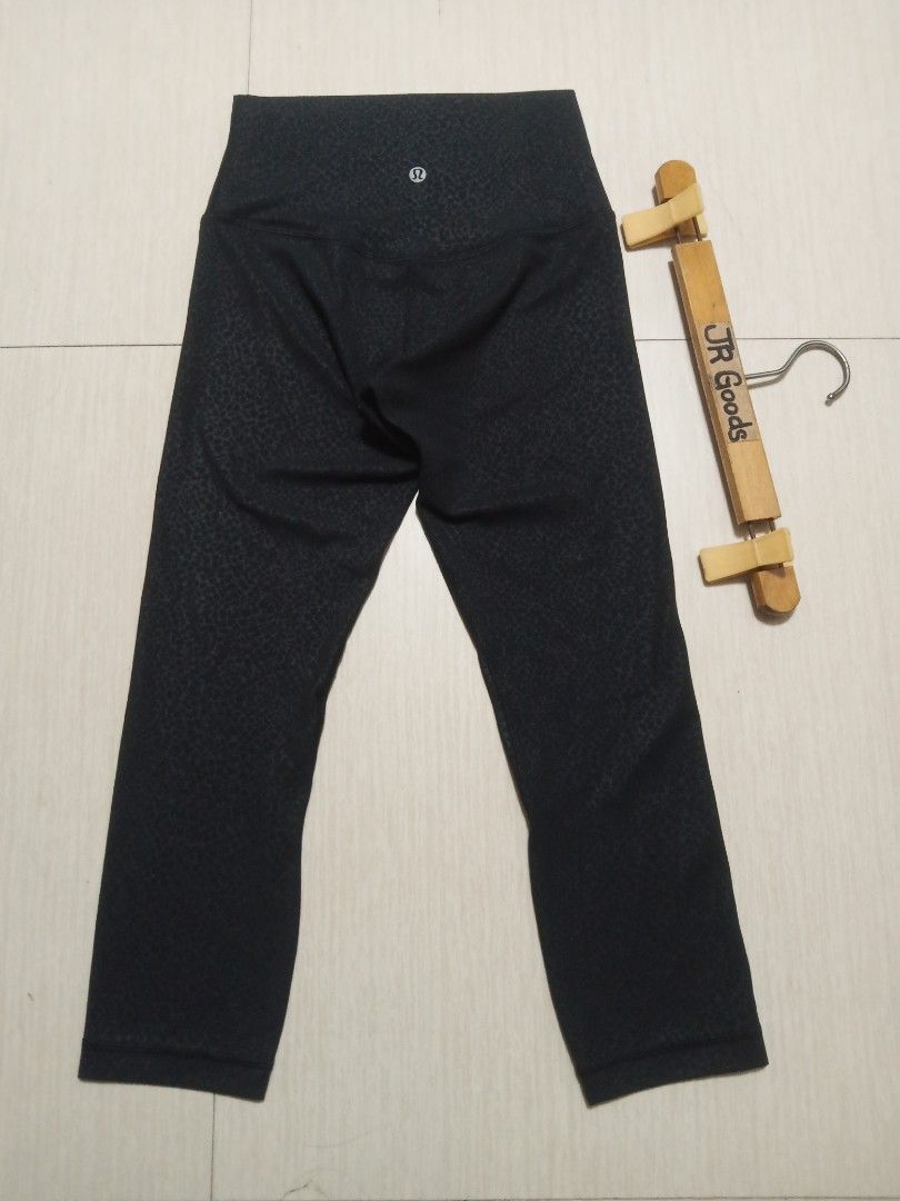 Lululemon Align Crop 23" Formulate Emboss Black Leggings (Category: Activewear) located in Tanay. Submitted by jrgoods (Listing ID 1469325647, Image 2). Description: Lululem0n align crop (stretchable) Size 4 Small to medium women's Waistline 24-28 Excellent to new condition 480+ship Tanay Rizal location Shipping Nationwide - Style: Align Crop 23" (High Rise) - Color: Formulate Emboss Black (subtle embossed animal print texture) - Condition: Excel