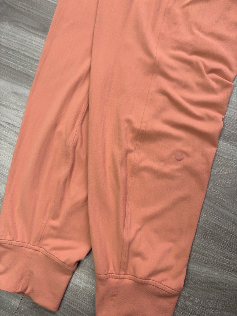 Lululemon Align High-Rise Jogger Pink Peony (Category: Activewear) located in Pagadian. Submitted by afterwearph (Listing ID 1469251817, Image 3). Description: Lululemon Align high-rise jogger pants in pink peony. Buttery soft Nulu fabric, incredibly comfortable for lounging or workouts. Drawstring waistband, side slip pockets, tapered leg with banded cuffs. Iconic silver-toned metal logo aglets on drawstrings and subtle tonal logo on lower leg. 