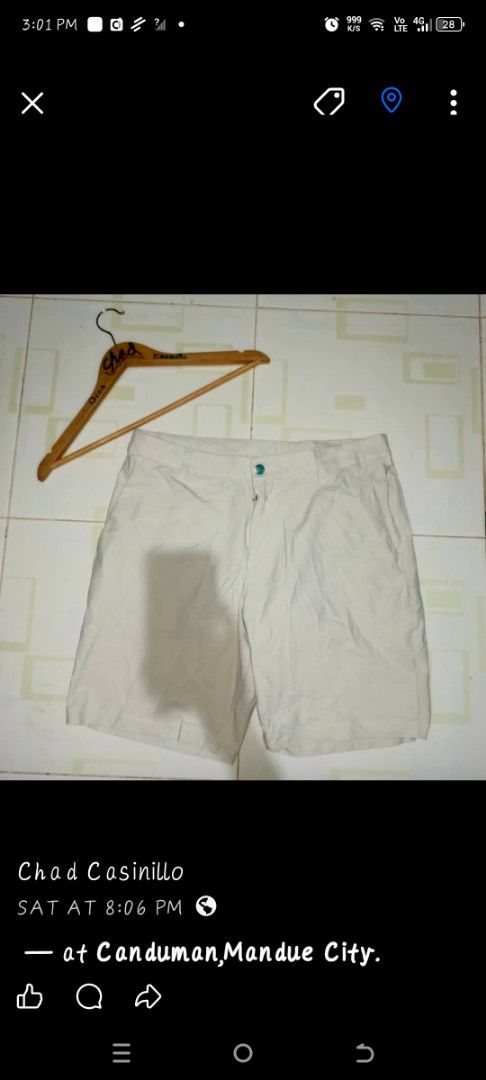 Lululemon commission short (Category: Shorts) located in Mandaue City. Submitted by oceacasini96558 (Listing ID 1469224428, Image 1). Description: - Brand: Lululemon - Color: BEige - Size: 34 - Closure: Classic button fly - Pockets: Includes a back pocket with secure snap button closure - Details: Signature logo patch inside - Condition: Clean fabric and solid construction throughout - Versatility: Perfect for everyday casual wear or active worko