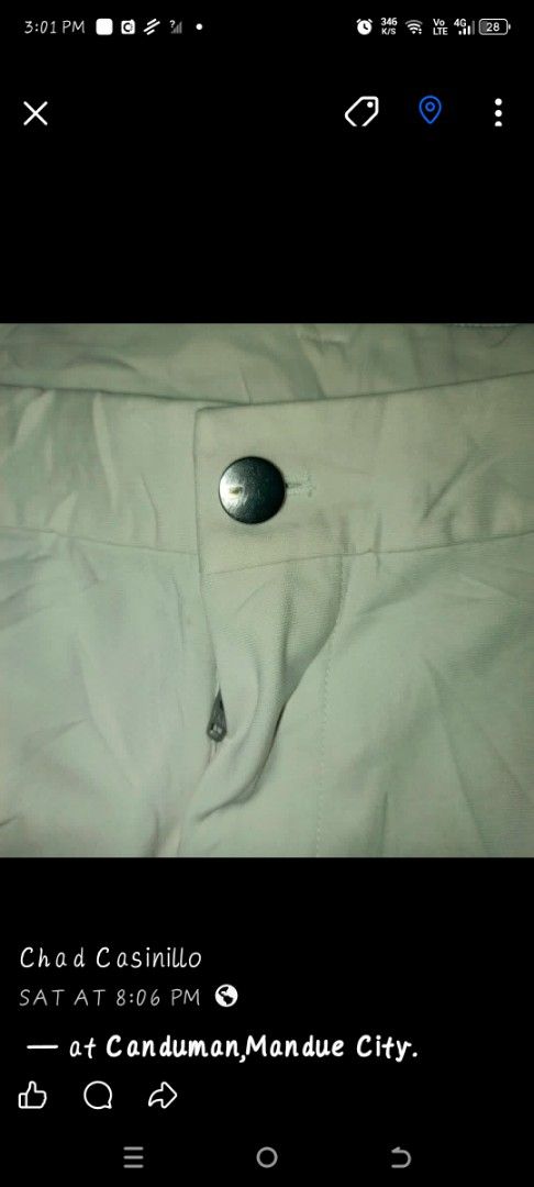Lululemon commission short (Category: Shorts) located in Mandaue City. Submitted by oceacasini96558 (Listing ID 1469224428, Image 2). Description: - Brand: Lululemon - Color: BEige - Size: 34 - Closure: Classic button fly - Pockets: Includes a back pocket with secure snap button closure - Details: Signature logo patch inside - Condition: Clean fabric and solid construction throughout - Versatility: Perfect for everyday casual wear or active worko