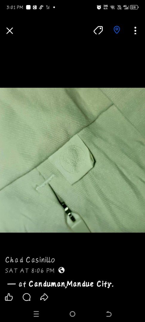 Lululemon commission short (Category: Shorts) located in Mandaue City. Submitted by oceacasini96558 (Listing ID 1469224428, Image 3). Description: - Brand: Lululemon - Color: BEige - Size: 34 - Closure: Classic button fly - Pockets: Includes a back pocket with secure snap button closure - Details: Signature logo patch inside - Condition: Clean fabric and solid construction throughout - Versatility: Perfect for everyday casual wear or active worko