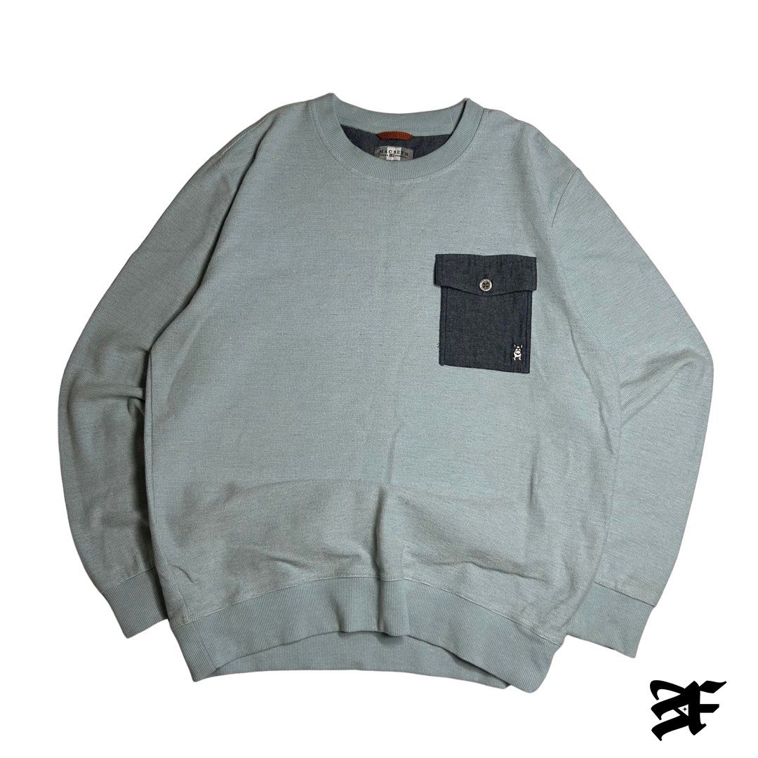Macbeth Crewneck (Category: Tshirts & Polo Shirts ) located in Antipolo. Submitted by wvyfrnds (Listing ID 1469169379, Image 1). Description: Macbeth Crewneck Size: L Color: LightBlue Dimensions (Inches): Length: 26 Width: 22.5 Color Rate: 9/10 Issues - Light stain (Not Visible) 395 PLUS SF.