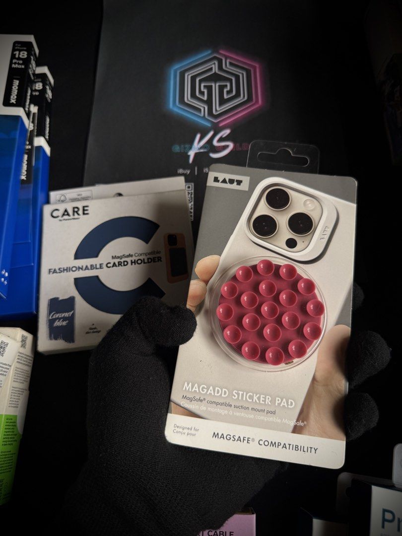 Magsafe Accessory Brandnew (Category: Mounts & Holders) located in Quezon City. Submitted by NKG35 (Listing ID 1469388492, Image 3). Description: Fresh from Powermac Midnight Launch‼️ Looking for the perfect gift this upcoming Christmas? All are below SRP!! 🔥 Laut Zip Pocket Magsafe Wallet – 2 pcs. available Selling it for: P500.00 each Function Magsafe Loop – 3 pcs available Selling it for: P500.00 each Laut Magadd Sticker Padd Magsafe – 1 pc a