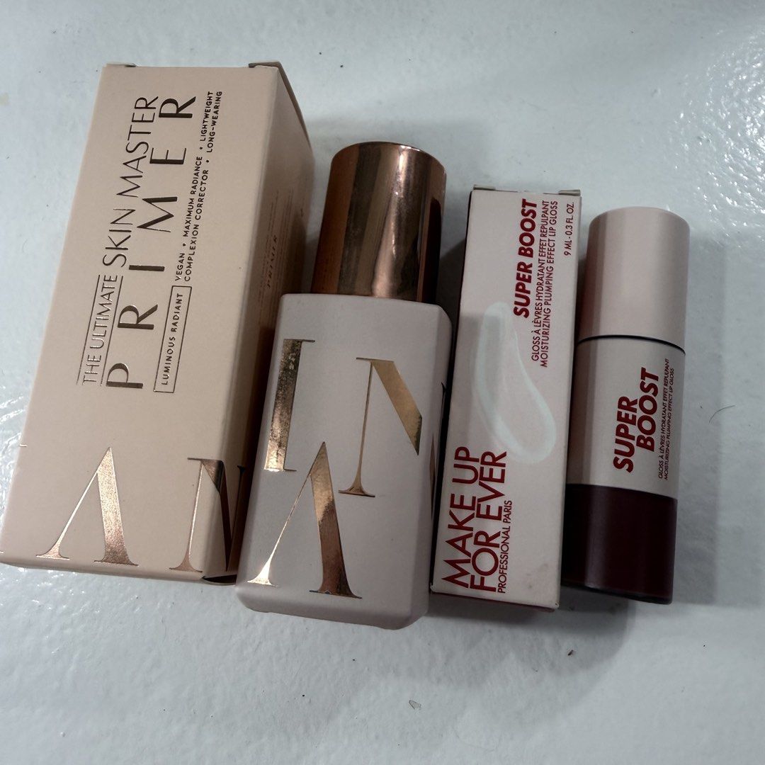 Makeupforevergloss Bundle (Category: Makeup) located in Paranaque City. Submitted by chinitamaria (Listing ID 1469278824, Image 1). Description: Makeupforever gloss & Teviant Bundle - swatched once (gloss) and teviant Ultimate Skin Master Primer in a luminous radiant finish tried twice - Both items come with their original packaging boxes - Srp mall price both items nasa 2,000+ I tend to buy a lot then get overwhelmed with my stash Loc: paranaque