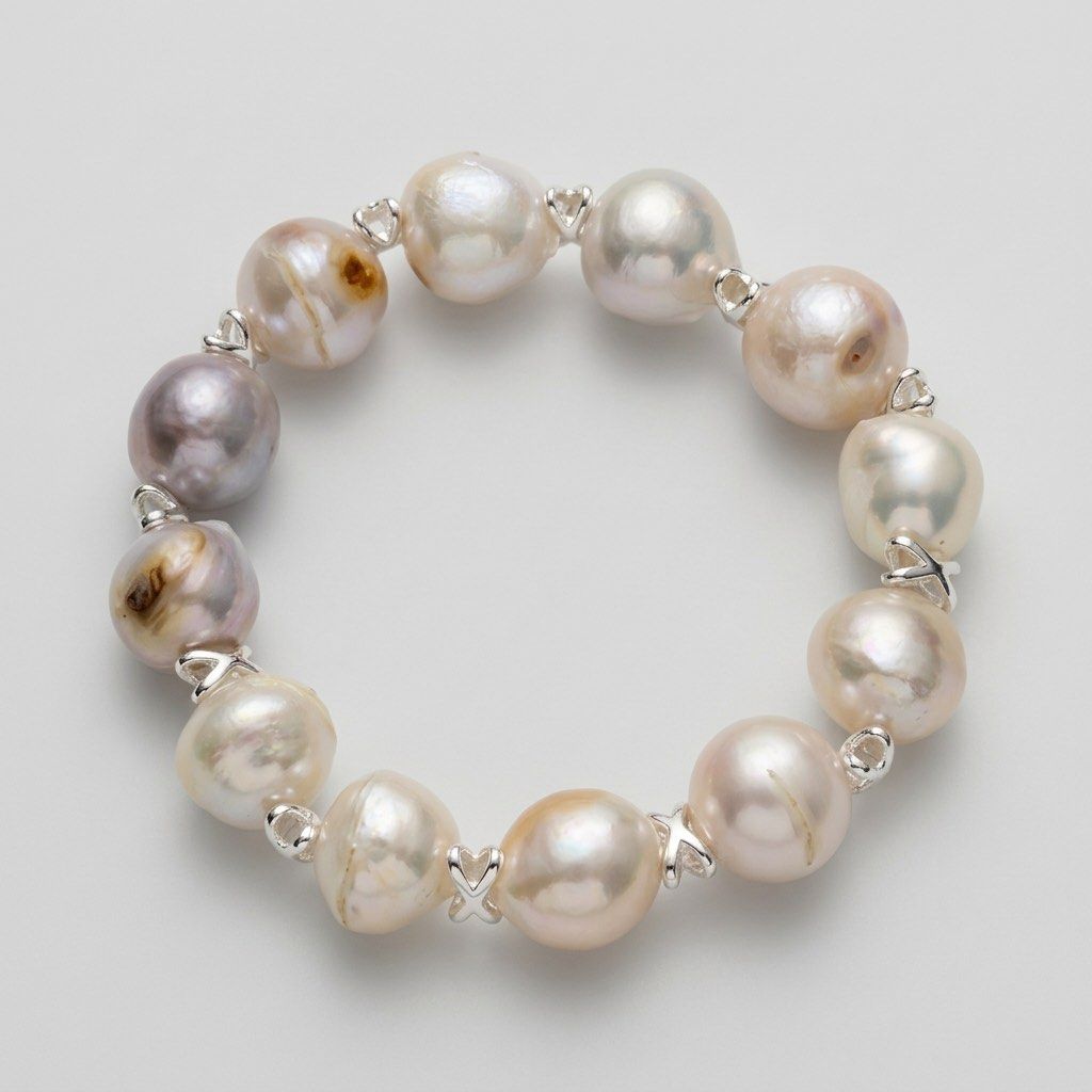 Manta Pearl Bracelet (Category: Bracelets) located in Lipa City. Submitted by avenueusco_ph (Listing ID 1469285532, Image 2). Description: Manta Pearl in bluish luster. Not perfectly round, with visible growth color and uneven surface but the luster is perfect. ✨✨ 12-13mm pearl size.
