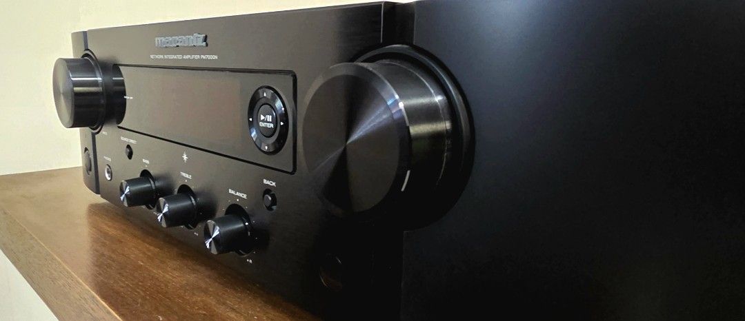 Marantz PM7000N Network Integrated Amplifier (Category: Soundbars, Speakers & Amplifiers) located in Pasig City. Submitted by odemano0318 (Listing ID 1469235337, Image 3). Description: - Model: Marantz PM7000N Integrated Network Amplifier (Black) - Condition: Clean exterior, excellent working order - Connectivity: Built-in Wi-Fi, Bluetooth, Ethernet, digital/analog inputs, and phono stage - Controls: Front panel knobs for volume, input, bass, tre
