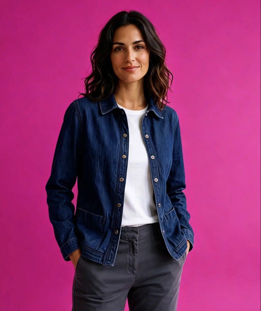 MARC JACOBS (Category: Coats, Jackets and Outerwear) located in Davao. Submitted by sart0ria85 (Listing ID 1469356379, Image 2). Description: Classic collar denim jacket in dark blue. 100% COTTON MADE IN JAPAN 🇯🇵 MEDIUM. Size 6 EXCELLENT CONDITION (90/100).