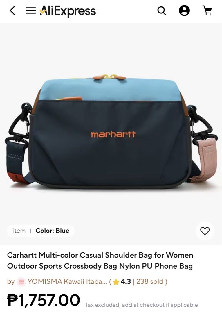 MARHARTT Multicolored Shoulderbag (Category: Sling Bags) located in Bauang. Submitted by thriftypockets92 (Listing ID 1469182310, Image 3). Description: .