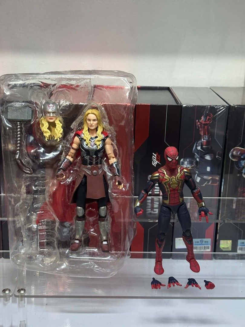 Marvel Legends Mighty Thor and Spider-Man Action Figures (Category: Figurines & Statues) located in Quezon City. Submitted by jimtoys2 (Listing ID 1469195845, Image 1). Description: Spiderman from No Way Home 3pack (as is) - 1500 Mighty Thor Jane Foster (No BAF and Box) - 1200 Set Price - 2500 📌Location: Project 4 Quezon City 🤝Meetups: Hitop Supermarket Aurora blvd Anonas Lrt or Cubao Lrt 💵Mode of Payment: BDO, BPI, Metrobank, Unionbank, Gcash