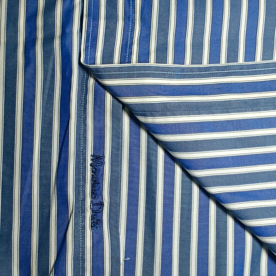 Massimo Dutti Blue and White Striped Long Sleeve Button-Down Shirt (Category: Longsleeves) located in Cavite. Submitted by navias (Listing ID 1469338430, Image 3). Description: Origin:UAE 100% authentic slightly negotiable - Brand: Massimo Dutti - Design: Blue and white vertical stripes - Fit: Classic fit - Details: Long sleeves, button cuffs, button-down collar, and contrast inner collar/placket - Condition/Style: Clean look, versatile for both 