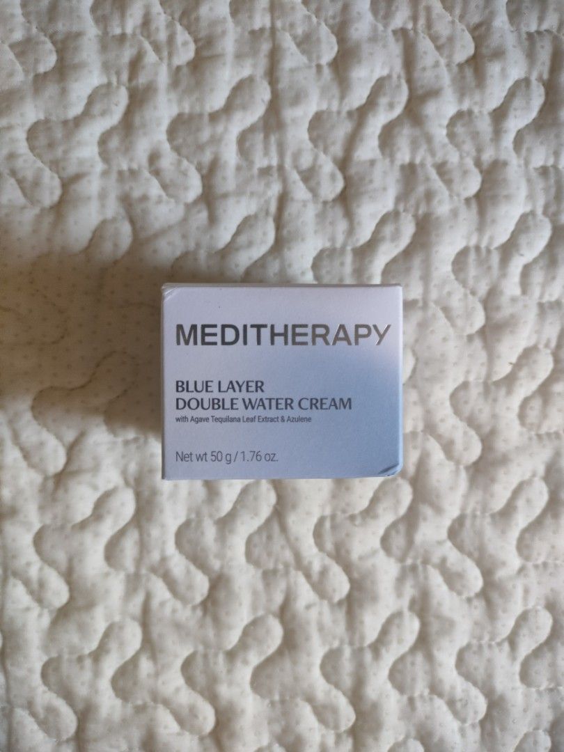 [MEDITHERAPY] Blue Layer Double Water Cream 50g (Category: Face Care) located in Tabaco. Submitted by danielamc17 (Listing ID 1469256169, Image 1). Description: - brand new and sealed - 50g loc: Albay mod: J&T / SPX Express.