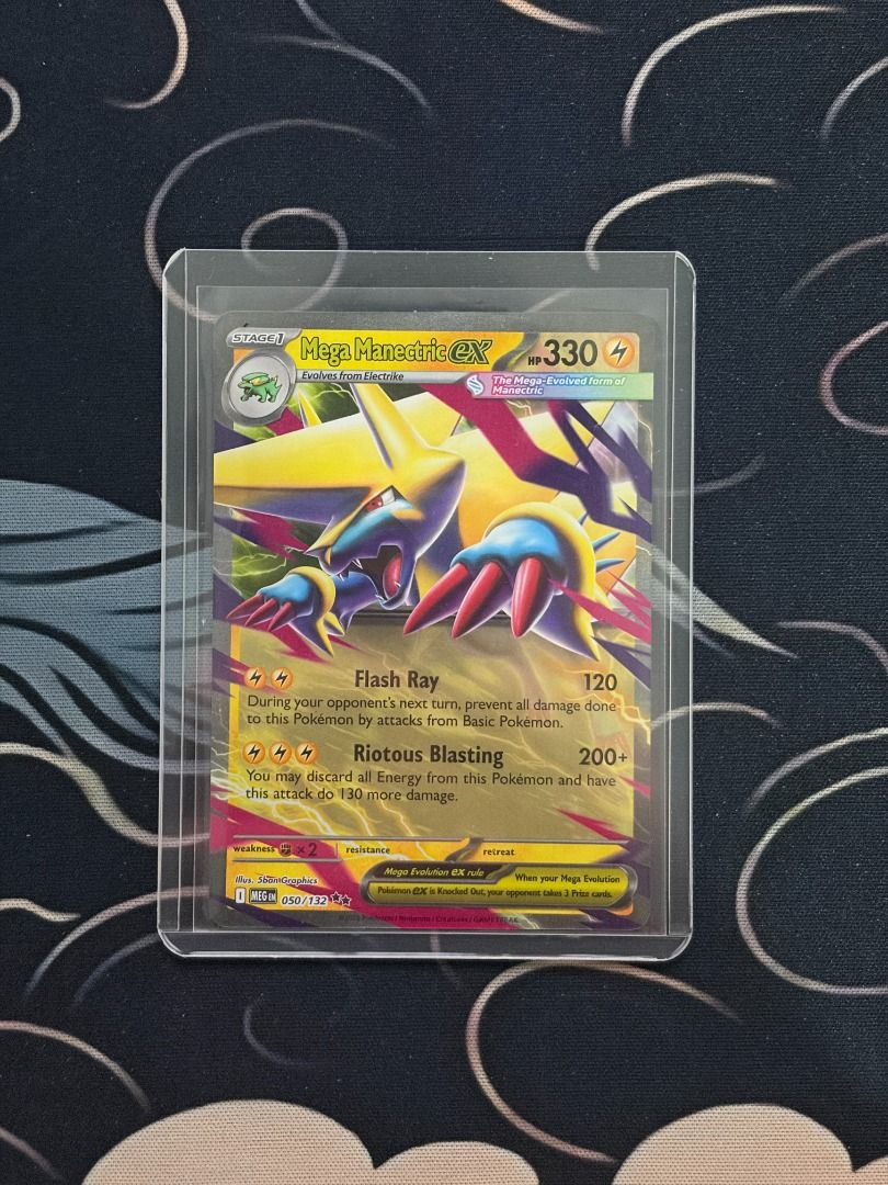 Mega Manectric ex (Category: Raw Singles) located in Makati City. Submitted by route199 (Listing ID 1469302198, Image 1). Description: Mega Manectric ex Mega Evolution Double Rare 050/132 Meet-up / Shipping via J&T/LBC/Grab/Lalamove.
