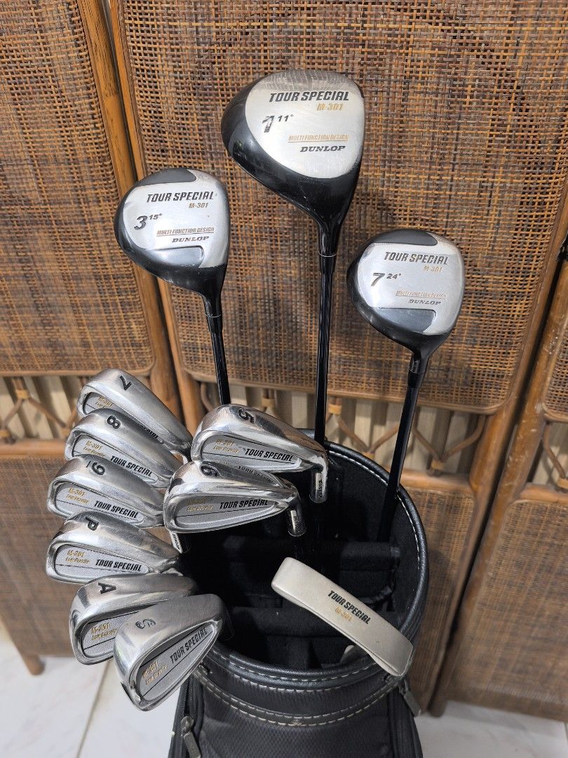 Men's golf set for beginners (Category: Golf) located in Caloocan City. Submitted by ace2729 (Listing ID 1469228421, Image 2). Description: DUNLOP TOUR SPECIAL GOLF SET *DRIVER: DUNLOP TOUR SPECIAL 10.5° *WOOD: DUNLOP TOUR SPECIAL - #3-15° #7-24° *IRONS: DUNLOP TOUR SPECIAL - 5,6,7,8,9,P,S,A & PUTTER - GRAPHITE SHAFT - S FLEX *BAG: DUNLOP ALL GOOD CONDITION 💸 4,500 LOCATION: PUNTURIN VALENZUELA WE SHIP NATIONWIDE SF BUYER'S EXPENSE.