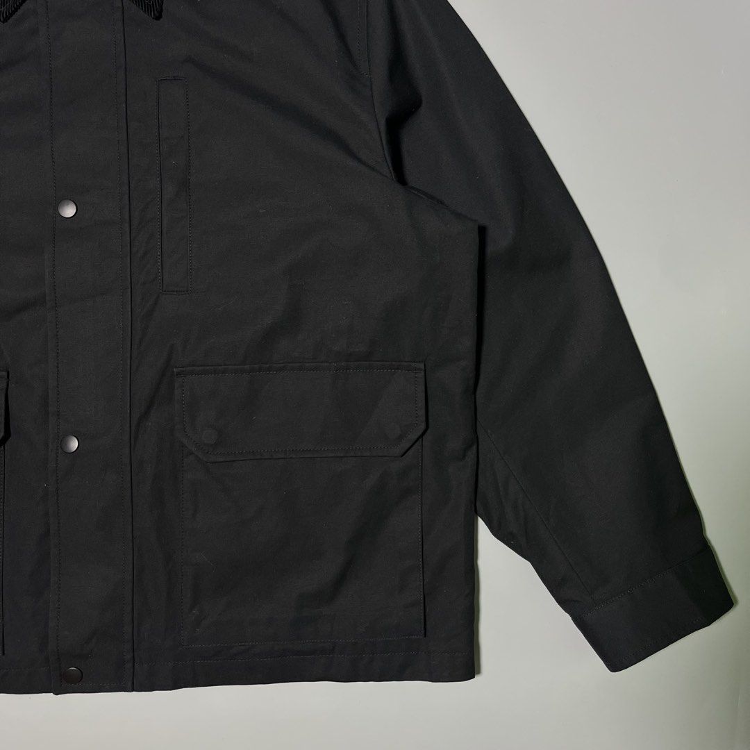 Men’s Utility Short Blouson (Category: Coats, Jackets and Outerwear) located in Bacolod City. Submitted by marmanj (Listing ID 1469311596, Image 3). Description: Men’s Utility Short Blouson ♻️ •Original - Complete tags •Condition: Like new •Size: XL •Length: 28” •Width: 24” •Color: Black •Color rate: 10/10 •No flaws ✨Features Practical design with chest and waist pockets. Accented by corduroy collar and cuff details plus a checked lining 🔖Price: