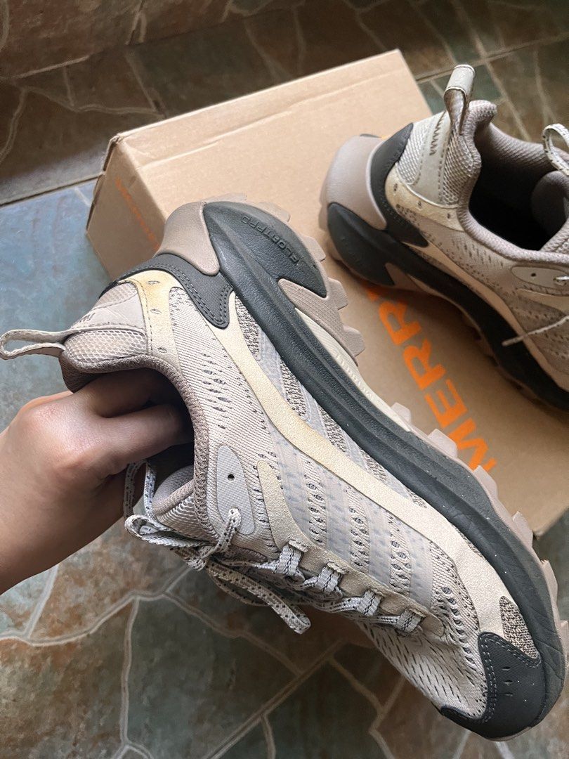 Merrell Moab Speed 2 Pumice (Category: Sneakers) located in Antipolo. Submitted by andyroid (Listing ID 1469224975, Image 3). Description: - Model: Merrell Moab Speed 2 - Size 7M / 8.5W / 25cm - Colorway: Pumice - Condition: Used but not abused. Purchased 2026. Please check photos for condition. - Packaging: Original box included - Ideal for: Hiking, trail running, and outdoor adventures.