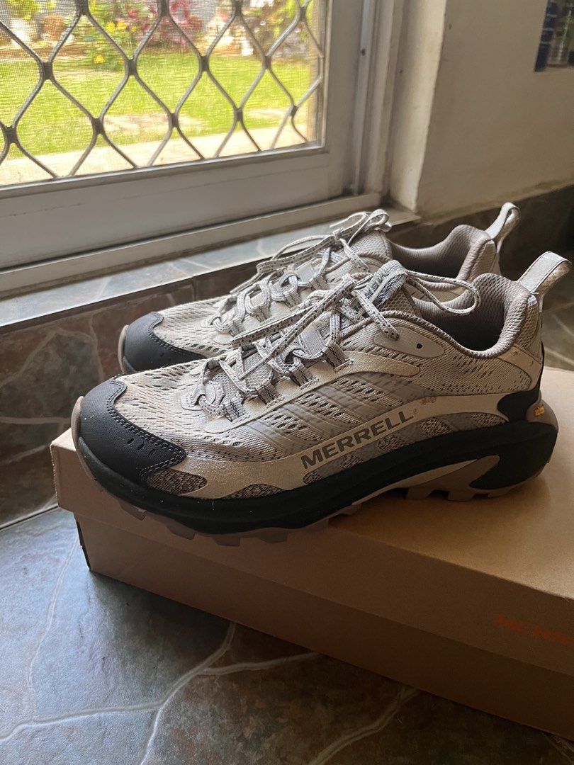 Merrell Moab Speed 2 Pumice (Category: Sneakers) located in Antipolo. Submitted by andyroid (Listing ID 1469224975, Image 1). Description: - Model: Merrell Moab Speed 2 - Size 7M / 8.5W / 25cm - Colorway: Pumice - Condition: Used but not abused. Purchased 2026. Please check photos for condition. - Packaging: Original box included - Ideal for: Hiking, trail running, and outdoor adventures.