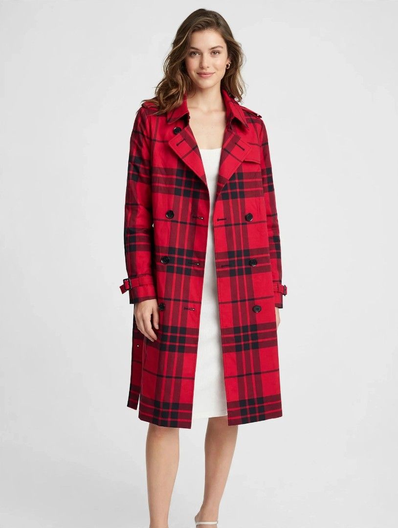 Michael Kors Belted Plaid Trench Coat (Category: Coats, Jackets and Outerwear) located in Abucay. Submitted by jamesnike21 (Listing ID 1469164716, Image 2). Description: 📌Michael Kors 📌like new condition 📌size med on tag 📌width 18' 📌length 24' 📌Slightly wrinkled due to storage 👍 📌The color of the product may differ from actual color depending on the type, condition of the display, surrounding light and other factors. 👍 📌For negotiations