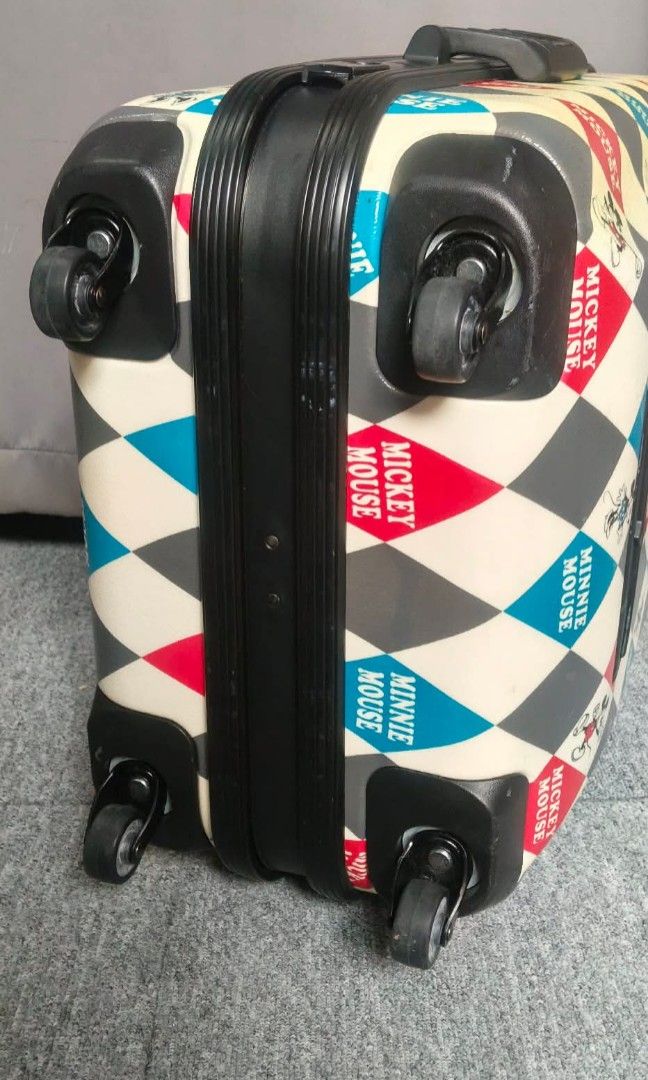 Mickey by Disney (Category: Luggage) located in Manila. Submitted by jzjapansurplus (Listing ID 1469208025, Image 2). Description: IMPORTED FROM JAPAN MICKEY MOUSE BY DISNEY MEDIUM SIZE 🔰 SECURITY KEY LOCK TSA APPROVED 🔰SMOOTH 360 DUAL ROTATION WHEELS 🔰TELESCOPIC PUSH HANDLE 🔰TOP AND SIDE HANDLE CARRIER 🔰WIDER SPACE SUITCASE WITH SUPPORT STRAP AND DIVIDER NO ISSUE‼️GOOD CONDITION MINIMAL MARK OF USAGE ONLY.
