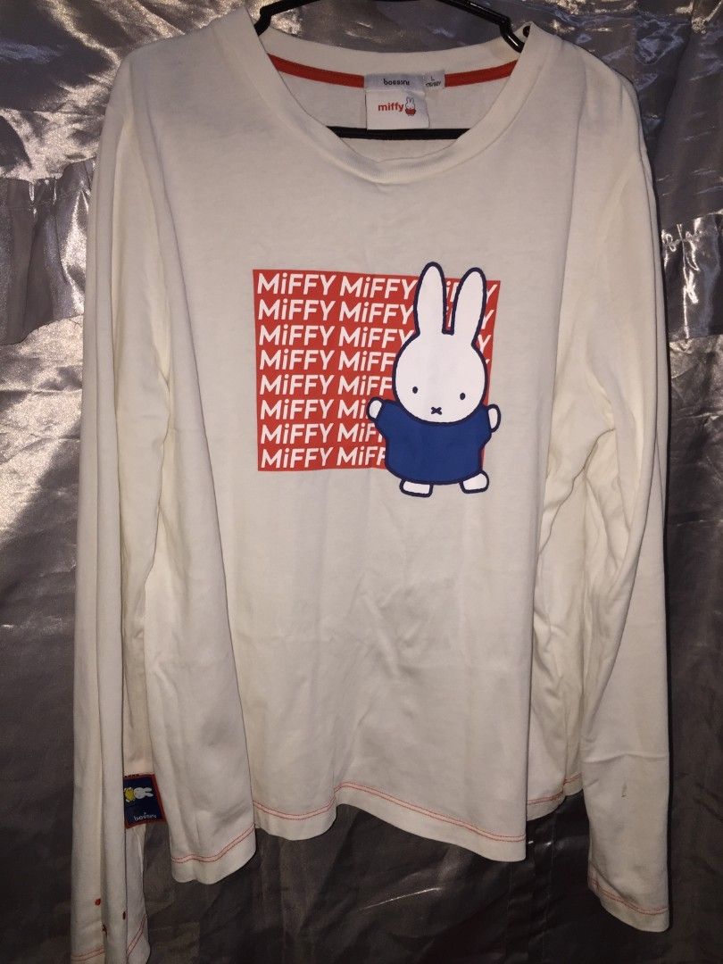 Miffy X Bossini (Category: Longsleeves) located in Marikina City. Submitted by ma.kish4 (Listing ID 1469294039, Image 1). Description: - Small stain on the left side of the sleeve. - Check the last photo for reference..