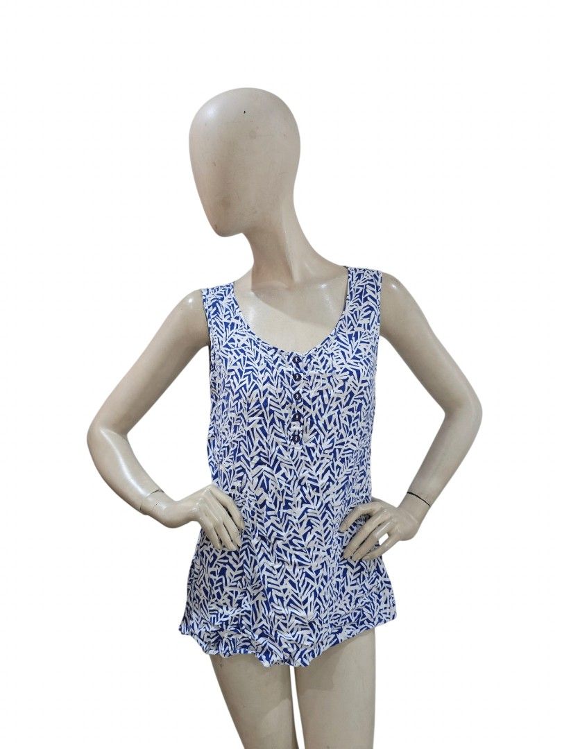 Millers blue white print top (Category: Others Tops) located in Batangas. Submitted by thevanitychamber (Listing ID 1469178153, Image 2). Description: .