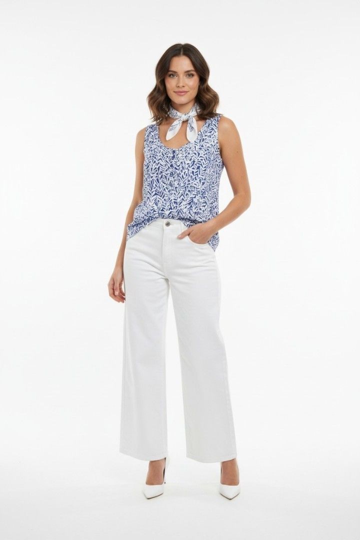 Millers blue white print top (Category: Others Tops) located in Batangas. Submitted by thevanitychamber (Listing ID 1469178153, Image 1). Description: .