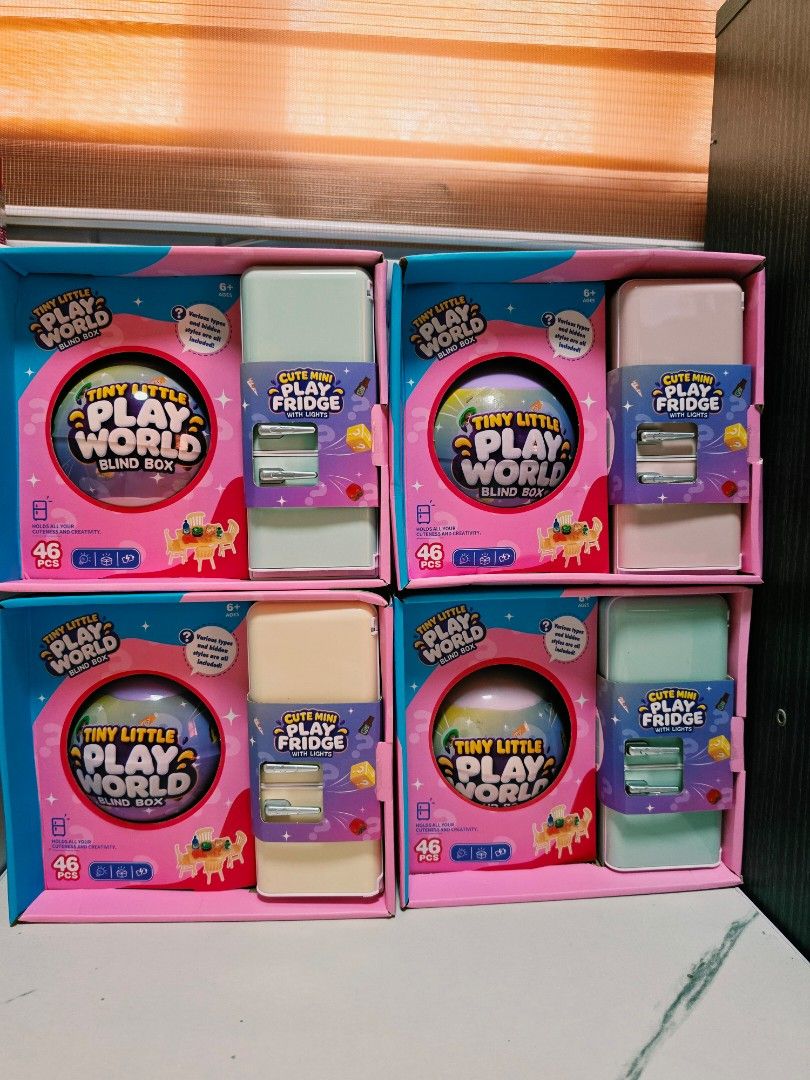 Mini fridge play world (Category: Interactive Toys) located in Pasig City. Submitted by yasinidamla (Listing ID 1469198188, Image 1). Description: Mini fridge with surprises Mahal sa mall to! Presyon divisoria lang sakin 🥰 May light pag inoopen ang fridge 😍 Grabe nyo na at magtataas na to sa december :) Package included: Table and chair Ice cubes 12 surprises 😍 6 boy boxes 450 pesos only! .
