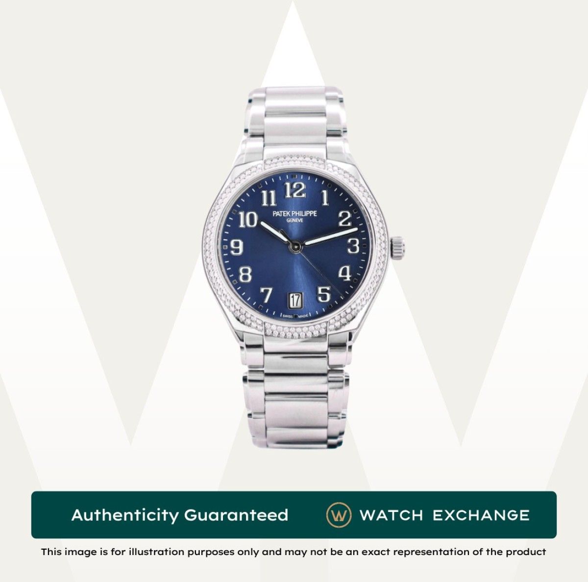 [Mint] Patek Philippe Twenty~4 Bracelet 7300/1200A-001 7300 PP Blue Dial Z27520 Aug 2024 (Category: Watches) located in Singapore. Submitted by watchexchange.sg (Listing ID 1456701516, Image 1). Description: [Mint] Patek Philippe Twenty~4 Bracelet 7300/1200A-001 7300 PP Blue Dial Z27520 Aug 2024 Price: $1 Brand: Patek Philippe Model: 7300/1200A-001 Condition: Mint Dial: Blue Case Diameter: 36mm Material: Stainless Steel Original Box: Yes Original