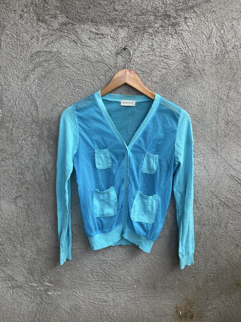 Moncler Cardigan (Category: Others Tops) located in Polomolok. Submitted by michaelorodio9504 (Listing ID 1469181303, Image 1). Description: Width 17 Length 22 Small No issue Excellent 9.5/10 Color rate .