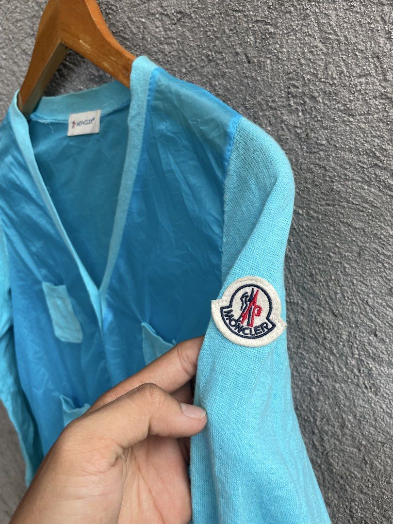 Moncler Cardigan (Category: Others Tops) located in Polomolok. Submitted by michaelorodio9504 (Listing ID 1469181303, Image 3). Description: Width 17 Length 22 Small No issue Excellent 9.5/10 Color rate .