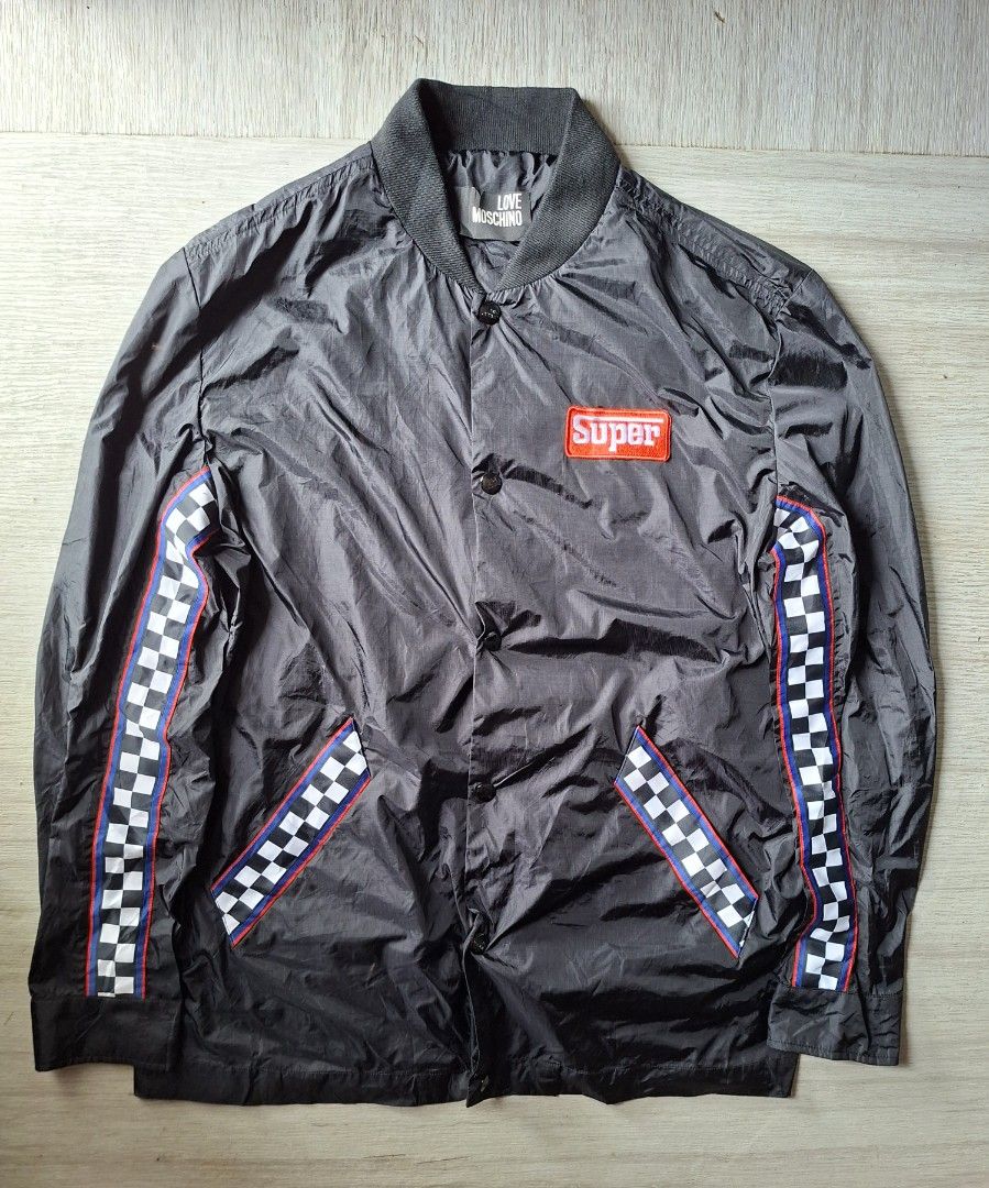 Moschino racing bomber jacket (Category: Coats, Jackets and Outerwear) located in Panabo. Submitted by creticalfinds (Listing ID 1469331521, Image 1). Description: Moschino racing bomber jacket.