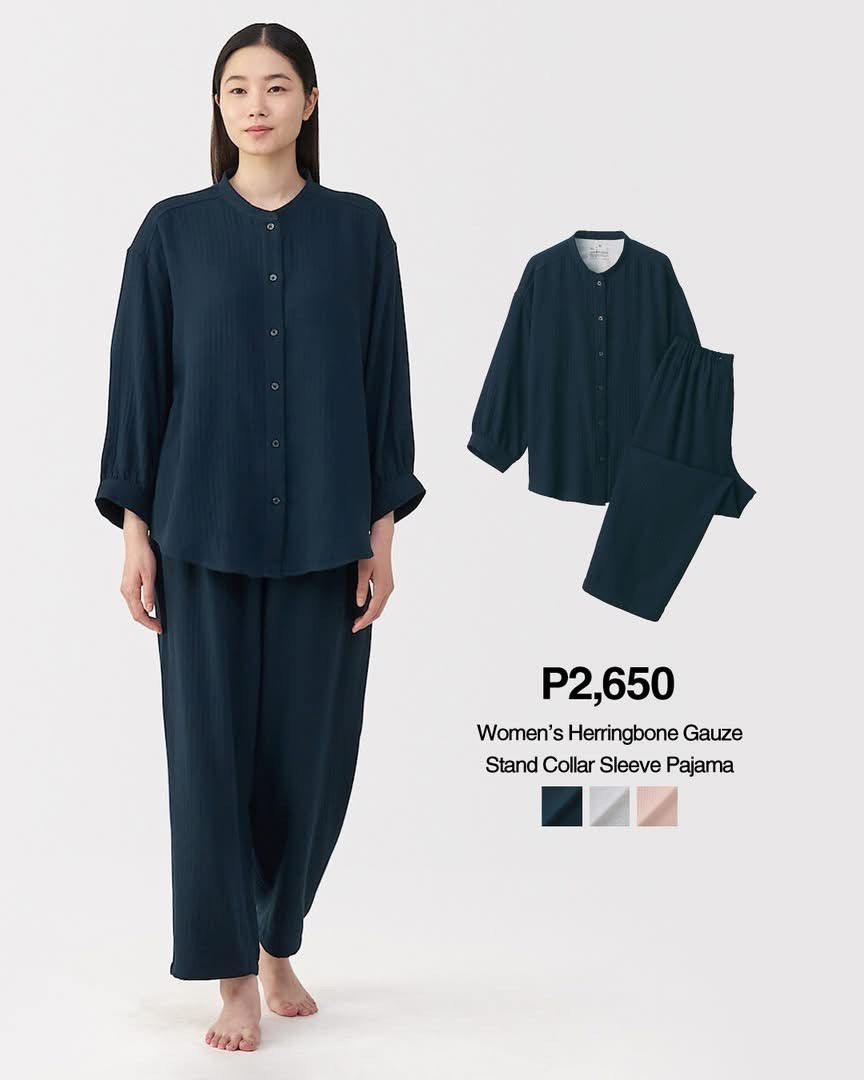 Muji Pyjama in Pink (Category: Undergarments & Loungewear) located in Taguig. Submitted by plumsies (Listing ID 1469337508, Image 2). Description: Issue: Bleach stain on collar but super comfy for home wear.