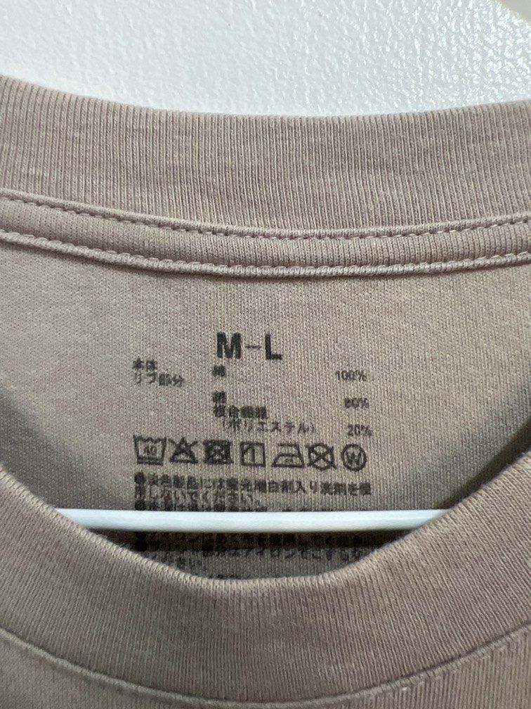 M-L Muji shirt (Category: Others Tops) located in Las Pinas. Submitted by gaeley (Listing ID 1469175725, Image 2). Description: M-L on tag b: 21" armpit to armpit l: 27".