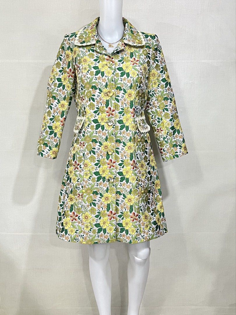 Multicolor Jacquard Trench Dress (Category: Coats, Jackets and Outerwear) located in Cebu City. Submitted by kei.flmn (Listing ID 1469210520, Image 2). Description: 📌PLEASE READ BEFORE MAKING AN OFFER Excellent Condition (No issues) Size:Fits Medium (M) - [x] Flat Lay Measurements (in inches): - [x] Bust: 38” | Waist: 32” - [x] Length Reference: Mannequin Height : 5’4” (First-come, first-served basis) Due to an increased number of joy reservers 