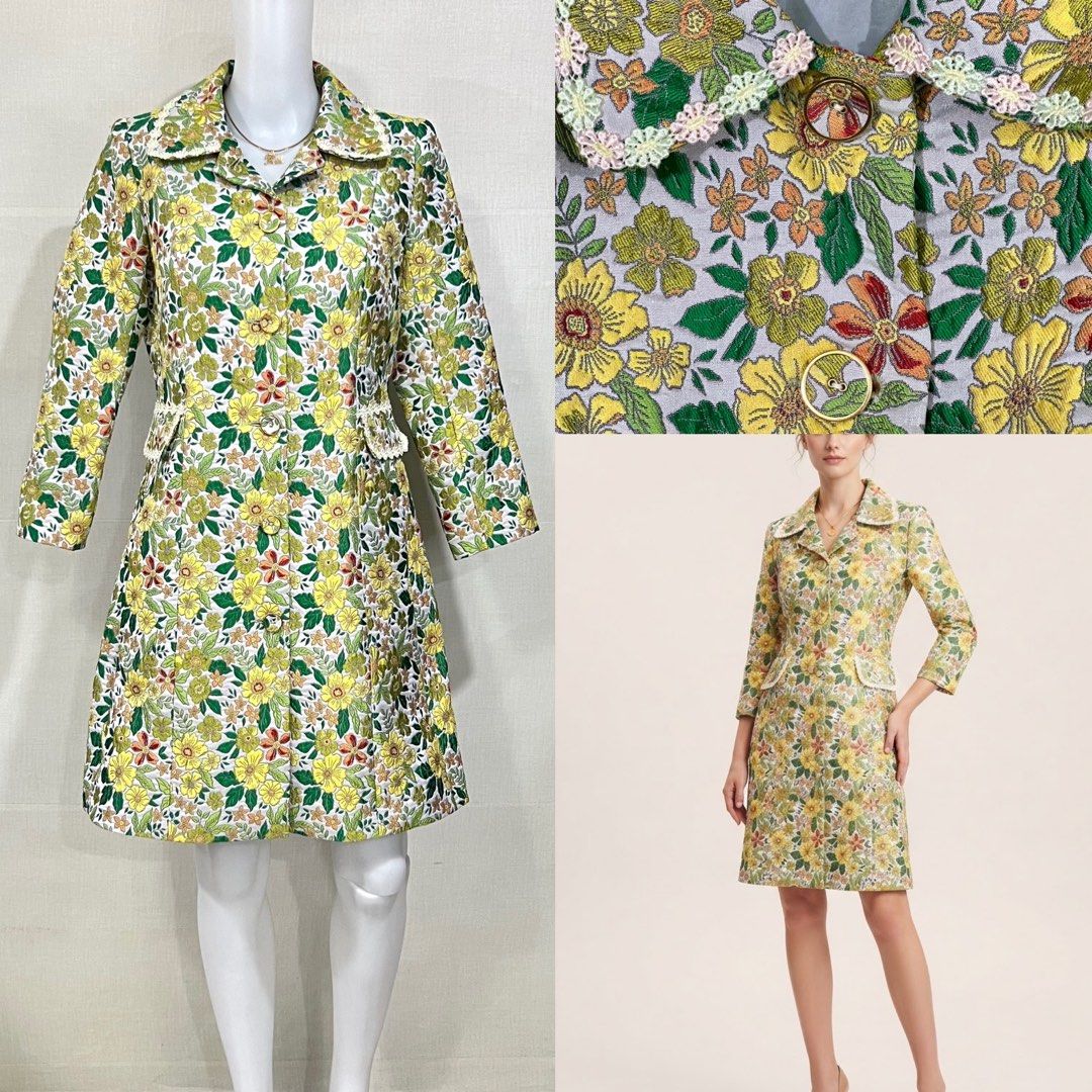 Multicolor Jacquard Trench Dress (Category: Coats, Jackets and Outerwear) located in Cebu City. Submitted by kei.flmn (Listing ID 1469210520, Image 1). Description: 📌PLEASE READ BEFORE MAKING AN OFFER Excellent Condition (No issues) Size:Fits Medium (M) - [x] Flat Lay Measurements (in inches): - [x] Bust: 38” | Waist: 32” - [x] Length Reference: Mannequin Height : 5’4” (First-come, first-served basis) Due to an increased number of joy reservers 