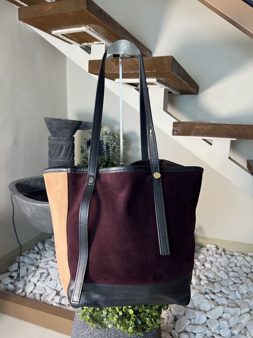 Multicolor suede and leather tote bag (Category: Tote Bags) located in Manila. Submitted by gailmg (Listing ID 1469216417, Image 1). Description: AUTHENTIC WITH TAGS PA.